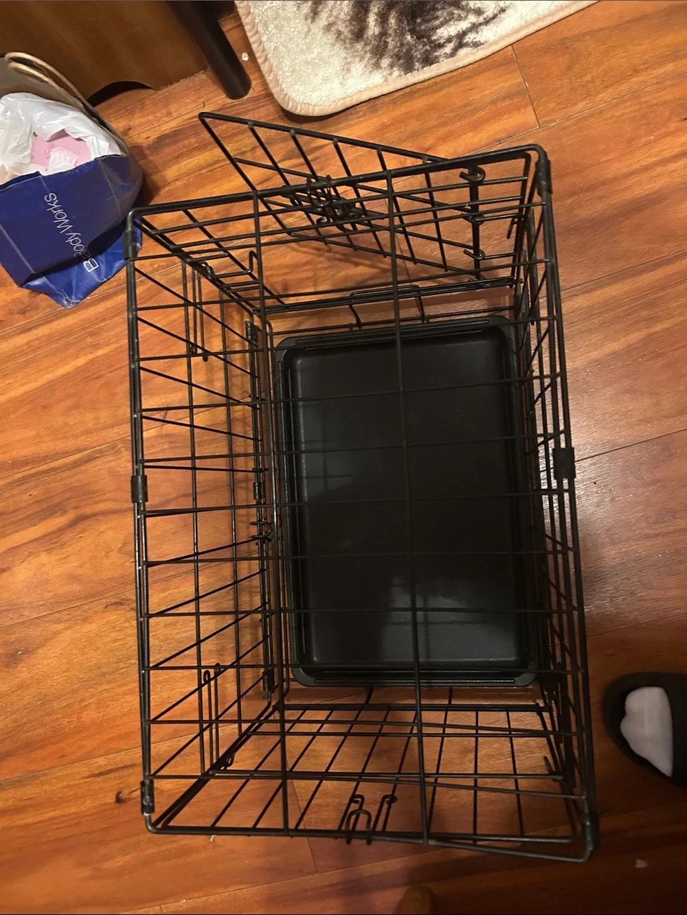 Black Small Pet Wire Crate with Removable Tray